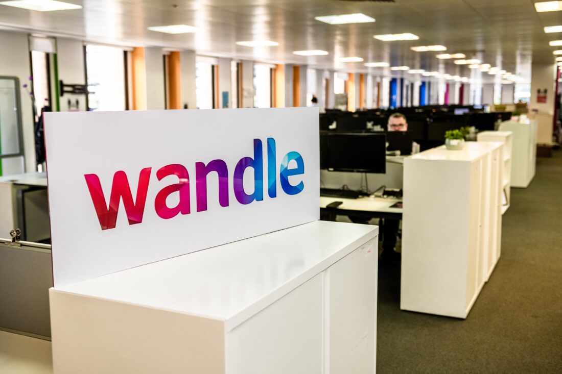 Wandle logo with office background