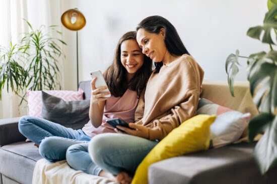 Mother and daughter spending time together