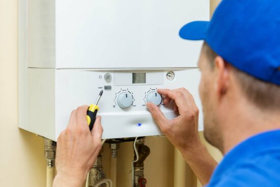 Man fixing boiler